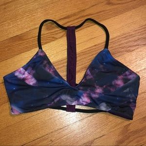 SAVAGE SWIM Racer back bikini top. Galaxy pattern